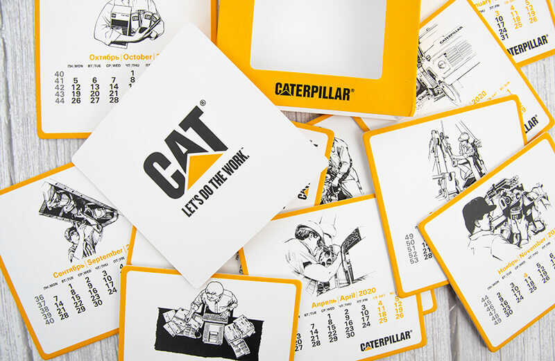 Квартальный календарь Caterpillar с магнитами