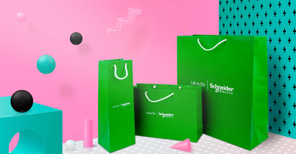 Бумажные пакеты для компании Schneider Electric (Systeme Electric)