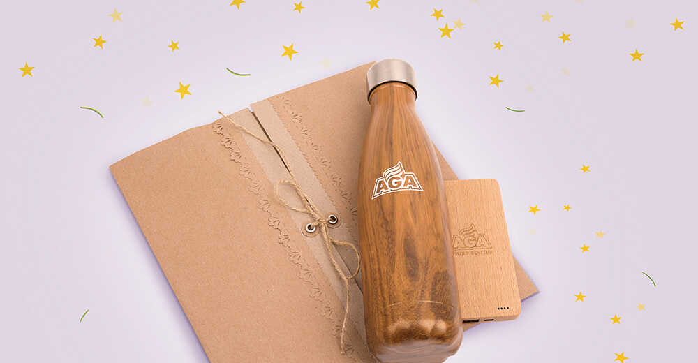 Необычные корпоративные подарки для компании Aga