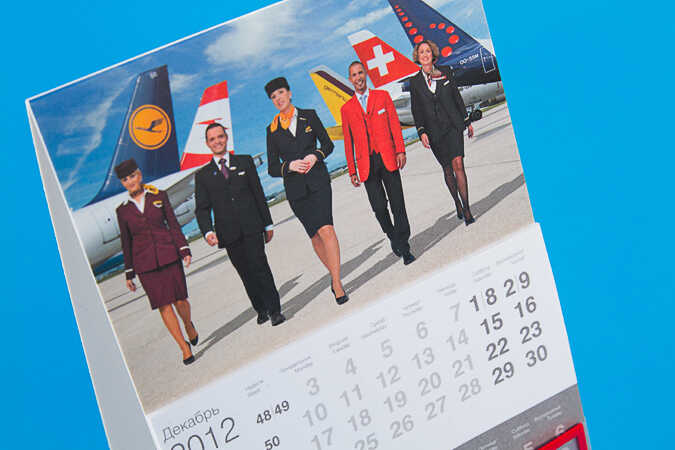 Календари для «Lufthansa»: квартальный и домик