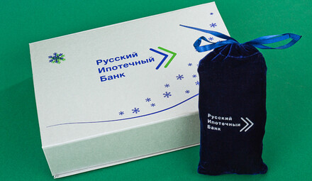 Коробка, пакеты с чаем для «Русского Ипотечного Банка»