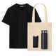 Набор с одеждой Крис (KRIS) (футболка, аккумулятор, термобутылка, шоппер), черный, L ЧЕРН