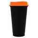 Стакан с крышкой Color Cap Black, черный с оранжевым