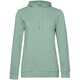 Толстовка с капюшоном женская Hoodie, серо-зеленая, размер XS