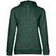 Толстовка с капюшоном женская Hoodie, темно-зеленый меланж, размер XS