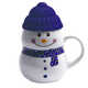 Кружка SNOWMAN с крышкой белый, син