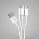 Дата-кабель 3 в 1: micro USB, USB-C, Ligthning, 1.2м, белый, Deppa