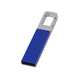 Флеш-карта USB 2.0 16 Gb с карабином "Hook", синий/серебристый