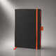 Блокнот "ColorNote Black", твердая обложка A5, 80 листов, черный с оранжевым