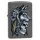 Зажигалка Zippo Wolf Skull с покрытием Iron Stone, латунь/сталь, серая, матовая, 38x13x57 мм