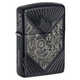 Зажигалка Zippo Armor® с покрытием Black Matte, латунь/сталь, чёрная, матовая, 38x13x57 мм