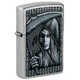 Зажигалка Zippo Grim Beauty, латунь, серебристая, матовая, 38x13x57 мм