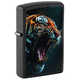 Зажигалка ZIPPO Tiger Roar Design с покрытием Black Matte, латунь/сталь, черная, 38x13x57 мм, шт