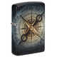 Зажигалка Zippo Compass Ghost с покрытием Glow In The Dark Green, латунь/сталь, черная, 38x13x57 мм