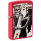 Зажигалка Zippo Skull King Queen Beauty с покрытием Red Matte, латунь/сталь, красная, 38x13x57 мм