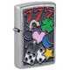 Зажигалка Zippo All Luck с покрытием Street Chrome, латунь/сталь, серебристая, 38x13x57 мм