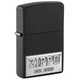 Зажигалка Zippo License Plate с покрытием Black Matte, латунь/сталь, черная, 38x13x57 мм