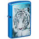 Зажигалка Zippo White Tiger с покрытием High Polish Blue, латунь/сталь, синяя, 38x13x57 мм