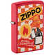 Зажигалка Zippo Retro Design с покрытием Red Matte, латунь/сталь, красная, матовая, 38x13x57 мм