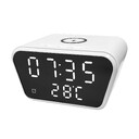 Настольные часы 5в1 с беспроводной зарядкой 15W Tempo БЕЛ