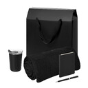 Подарочный набор Велком Пак Спарк мини (Welcome Pack Spark mini), черный (термокружка, блокнот, ручка, плед, коробка-пакет) ЧЕРН