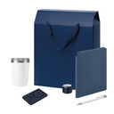 Подарочный набор Велком Пак Премиум (Welcome Pack Premium), синий (термокружка, колонка, ежедневник, ручка, ЗУ, коробка-пакет) СИН