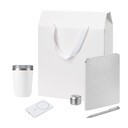 Подарочный набор Велком Пак Премиум (Welcome Pack Premium), серебряный (термокружка, колонка, ежедневник, ручка, ЗУ, коробка-пакет) БЕЛ СЕРЕБРЯН