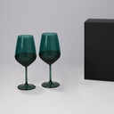 Подарочный набор 2 бокала для вина Эмеральд (Emerald) в черной коробке ЗЕЛЕН ЧЕРН
