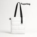 Шоппер Superbag Bubble, стёганый, с магнитной кнопкой (белый с черным)