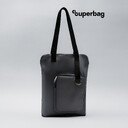 Шоппер Superbag Pocket, с внутренним креплением (карабин) и чехлом для мелочей (серый с черным) серый с чёрным