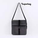 Шоппер Superbag Companion, с тремя отделениями, боковым креплением (карабин) и карманом (серый с черным) серый с чёрным