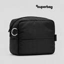 Несессер Superbag Bubble, стёганый, на молнии, с креплением на кольцо-карабин (черный)