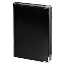 Ежедневник полудатированный Classic Pristine Silver А5, черный с серебром, с металлическими уголками, в твердой обложке с поролоном