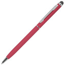 Ручка шариковая со стилусом TOUCHWRITER SOFT, покрытие soft touch красный, серебрист