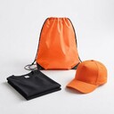 Набор MERCHPACK: футболка M/ L и бейсболка в рюкзаке оранжевый, черн
