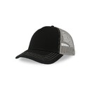Бейсболка RAPPER CANVAS-S, 5 клиньев, пластиковая застёжка черный, сер
