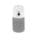 Бутылка для воды складная с карабином SPRING, 550/250 мл, силикон сер