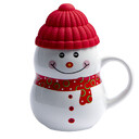 Кружка SNOWMAN с крышкой белый, красн