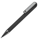 Ручка шариковая GLOSSY GUN с покрытием soft touch черный, серебрист