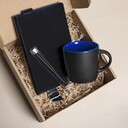 Набор подарочный DESKTOP: кружка, ежедневник, ручка, стружка, коробка, черный/синий черный, красн
