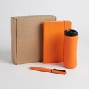 Набор подарочный OFFICEKIT: термос, ежедневник, ручка, стружка, коробка оранжев