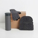 Набор подарочный GET WARM-2: перчатки, шапка, термос серый меланж