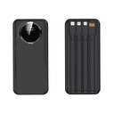 Зарядное устройство "Phantom" 10000 mAh с 4мя встроенными кабелями и цифровым индикатором заряда черн