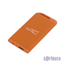 Зарядное устройство "Theta" с фонариком, 4000 mAh, покрытие soft touch оранжев