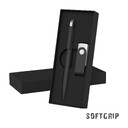 Набор ручка + флеш-карта 16 Гб в футляре,  покрытие softgrip черн