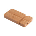 Беспроводное (10W) зарядное устройство "Bamboo Power" 5000 mAh с подставкой под смартфон, бамбук бежев