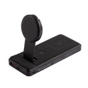 Беспроводная зарядная (20W/15W) станция-пауэрбэнк "Slider" 10000 mAh для смартфонов, наушников, часов, с подвижным зарядным блоком черн