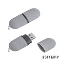 Флеш-карта "Камень" с покрытием soft grip в футляре, объем памяти 16GB сер