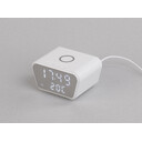 Настольные часы "Smart Clock" с беспроводным (15W) зарядным устройством, будильником и термометром бел