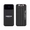 Зарядное (22.5W) устройство "Grade SOFTTOUCH" 10000 mAh с подсветкой логотипа, встроенными кабелями и цифровым индикатором заряда черн
